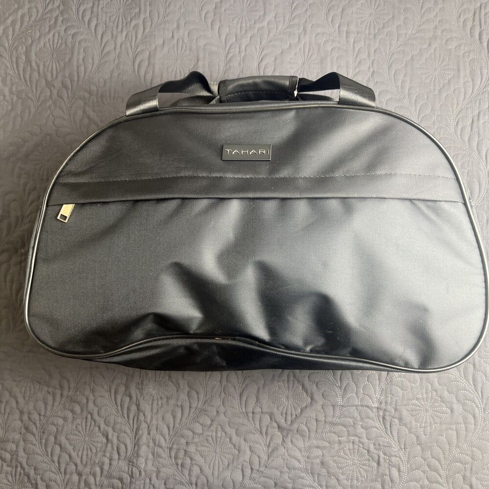 TAHARI Carry-on Duffle 20" Black Lightweight Travel Luggage Gym Sports Chic
